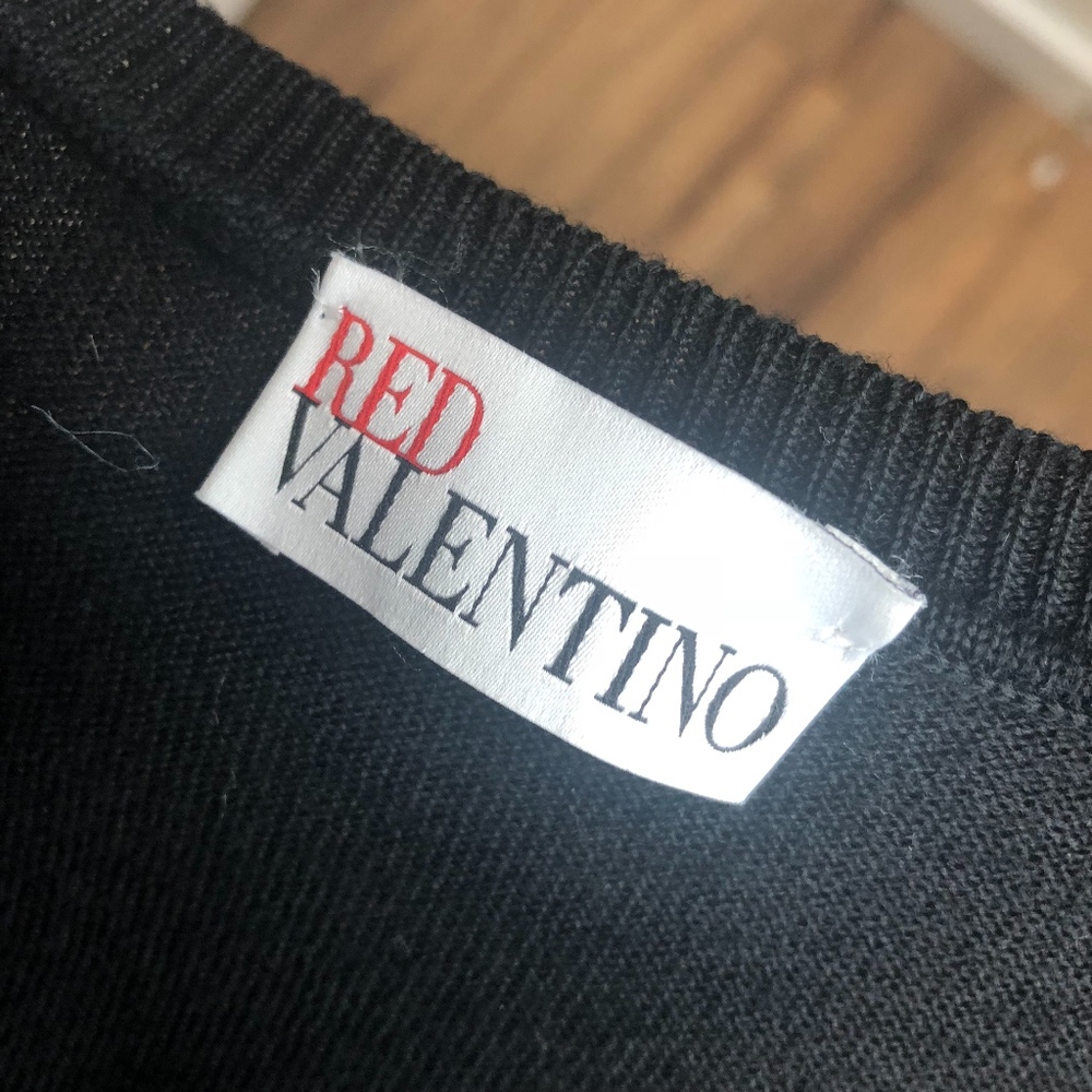 RED Valentino Black Sweater Dress w/ Bow SZ SM